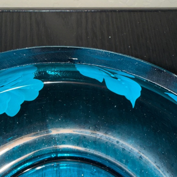 Fenton Teal Glass Bowl with Lid - Picture 12 of 12